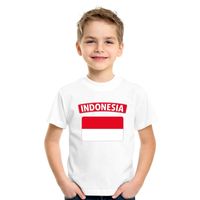 T-shirt met Indonesische vlag wit kinderen - thumbnail