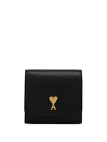 AMI Paris Paris Paris compact leather wallet - Noir