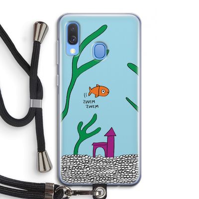 Aquarium: Samsung Galaxy A40 Transparant Hoesje met koord