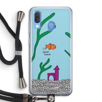 Aquarium: Samsung Galaxy A40 Transparant Hoesje met koord