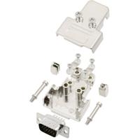 TRU COMPONENTS TCTRIM09HDP15K 7708604 D-sub male connectorset 180 ° Aantal polen: 15 Soldeerkelk 1 stuk(s)