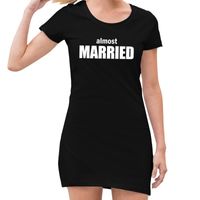Almost married vrijgezellenfeest jurkje met zwart voor dames - thumbnail