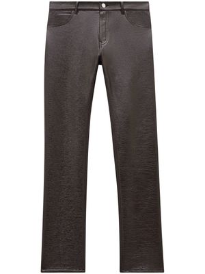 Courrèges pantalon droit Reedition en cuir artificiel - Marron