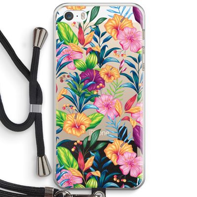 Tropisch 2: iPhone 5 / 5S / SE Transparant Hoesje met koord