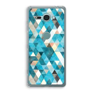 Gekleurde driehoekjes blauw: Sony Xperia XZ2 Compact Transparant Hoesje