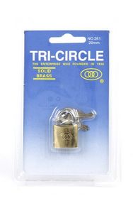 Tricircle Tri-circle hangslot 20 mm met 3 sleutel blister