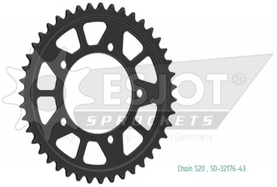 ESJOT Chain wheel 520 43z steel black