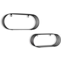 Zwart Metalen Wandrek Set - 2-delig - Moderne Muurplanken