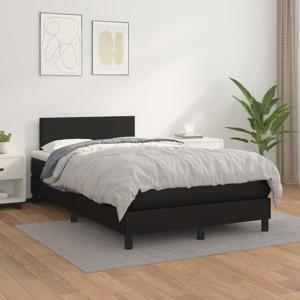 Boxspring met matras kunstleer zwart 120x200 cm SKU: V3140993