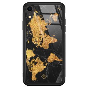 iPhone XR glazen hardcase - Wereldkaart