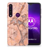 Motorola One Macro | TPU | Siliconen hoesje | Marmer Oranje