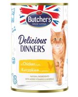 BUTCHER'S Delicious Dinners Kip Jellied Pieces - nat kattenvoer - 400g