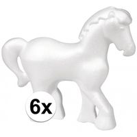 6x Paard gemaakt van piepschuim 15 cm