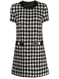 Moschino houndstooth knitted minidress - Noir