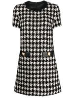 Moschino robe courte en maille à motif pied-de poule - Noir - thumbnail