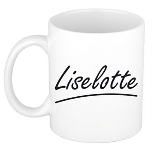 Naam cadeau mok / beker Liselotte met sierlijke letters 300 ml