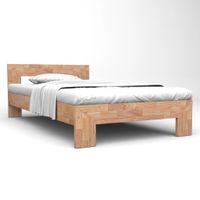 Bedframe met hoofdbord massief eikenhout 160x200 cm