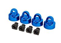 Traxxas - Shock caps, aluminum (blue-anodized), GTX shocks (4)/ spacers (4) (for Sledge) (TRX-9664X) - thumbnail