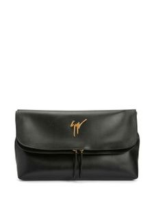 Giuseppe Zanotti pochette à plaque logo - Noir