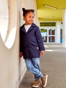 Paperbag jeans met bloemenriem voor meisjes onbewerkt denim