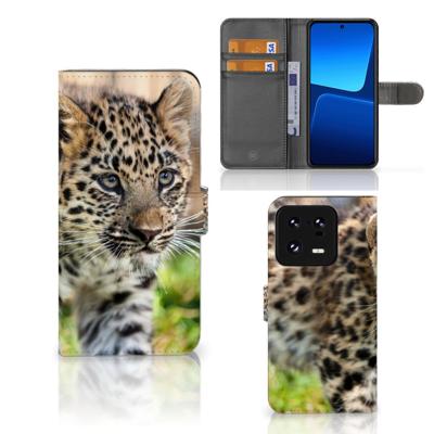 Xiaomi 13 Pro | Telefoonhoesje | Met pasjeshouder | Baby Luipaard