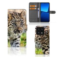 Xiaomi 13 Pro | Telefoonhoesje | Met pasjeshouder | Baby Luipaard