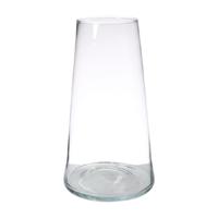 Hakbijl glass bloemenvaas Donna - glas - transparant - D18 x H40 cm   -