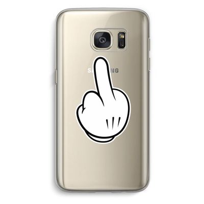 Middle finger white: Samsung Galaxy S7 Transparant Hoesje