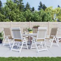 Tuinstoelkussens 6 st hoge rug 120x50x3 cm stof taupe - thumbnail