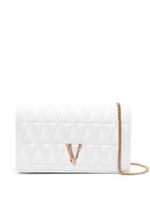 Versace sac à bandoulière en cuir à plaque logo - Blanc