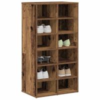 VidaXL Schoenenrek 54x34x100,5 cm bewerkt hout oud houtkleurig