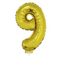 Folie ballon cijfer ballon 9 goud 41 cm   -