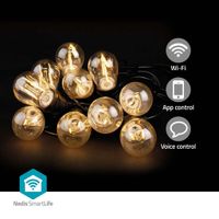 Nedis WIFILP01F10 Smartlife Decoratieve Led Feestverlichting Wi-fi Warm Wit 10 Led&apos;s 9.00 M Android™ / Ios Diameter Bulb: 45 Mm