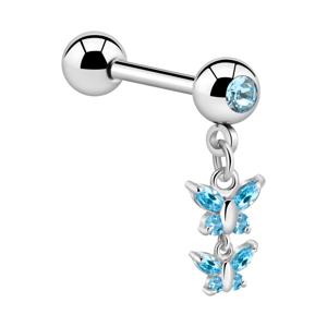 Jeweled Barbell with Charm Chirurgisch staal 316L / Belegde messing Barbells