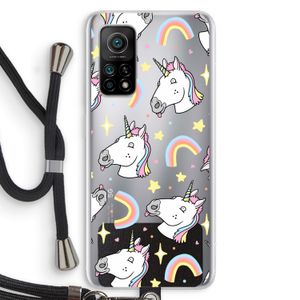 Rainbow Unicorn: Xiaomi Mi 10T 5G Transparant Hoesje met koord
