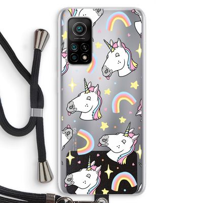Rainbow Unicorn: Xiaomi Mi 10T 5G Transparant Hoesje met koord