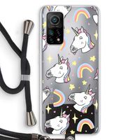 Rainbow Unicorn: Xiaomi Mi 10T 5G Transparant Hoesje met koord