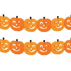 5x stuks halloween feestslinger pompoenen 4 meter van papier