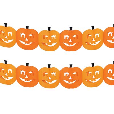 5x stuks halloween feestslinger pompoenen 4 meter van papier