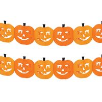 5x stuks halloween feestslinger pompoenen 4 meter van papier