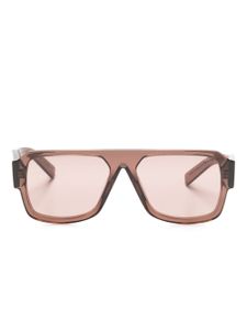 Prada Eyewear lunettes de soleil à monture pilote transparente - Marron