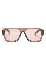 Prada Eyewear lunettes de soleil à monture pilote transparente - Marron