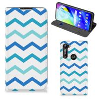 Motorola Moto G8 Power | Hoesje met Magneet | Zigzag Blauw