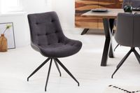 Design stoel DIVANI donkergrijs metalen frame zwart in retrostijl - 40018 Design stoel DIVANI donkergrijs metalen frame zwart in retrostijl - 40018