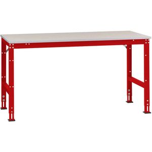 Manuflex AU4187.3003 Werk achtergrond tafel universele standaard met kunststof plaat, bxdxh = 3000x1000x760-870 mm Robijn-rood