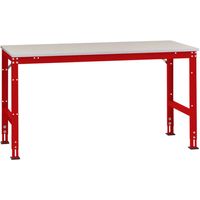 Manuflex AU6109.3003 Werk aanschuiftafel universele standaard met PVC decoplaat, bxdxh = 1750 x 1200 x 760-870 mm Robijn-rood - thumbnail