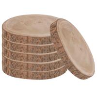 Boomschijf - 6x - 30 x 3 cm - paulownia hout - rond - kaarsenbord - serveerplank