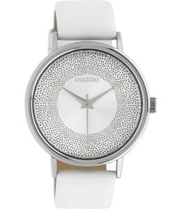 OOZOO Timepieces Horloge Wit/Zilver | C10575