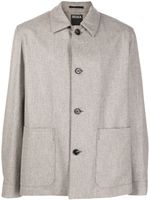 Zegna button-fastening wool shirt jacket - Tons neutres