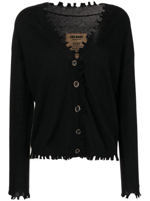 Uma Wang cardigan en cachemire à effet usé - Noir